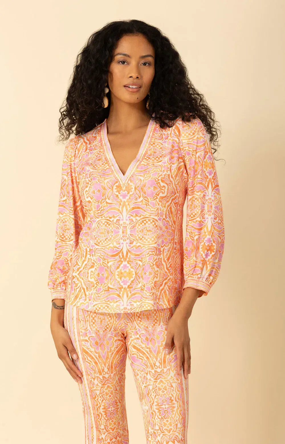 Hale Bob Jersey Langarmshirt “Orange” – Bild 2