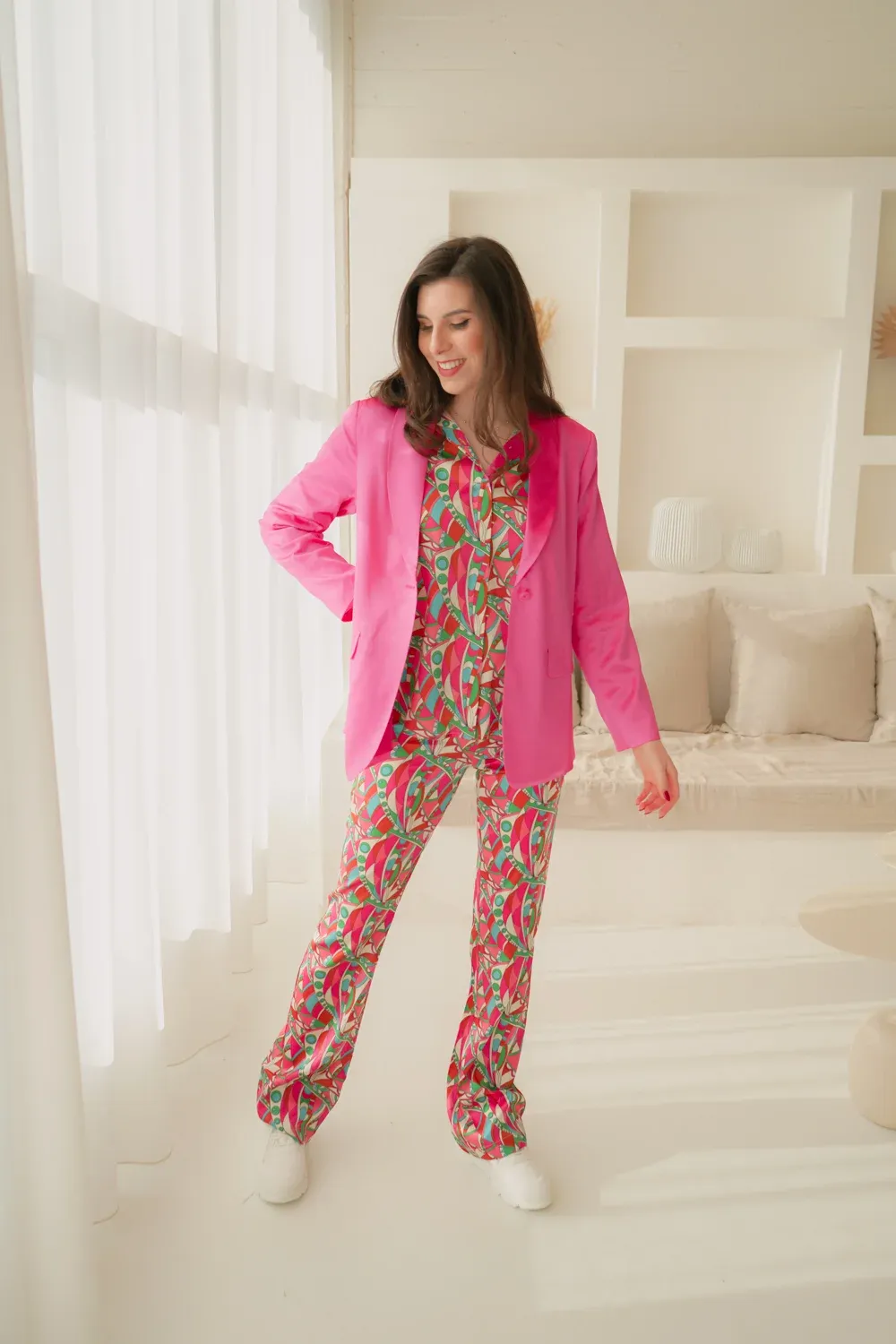Joyce & Girls Blazer Seide “Capy” Fuchsia – Bild 5
