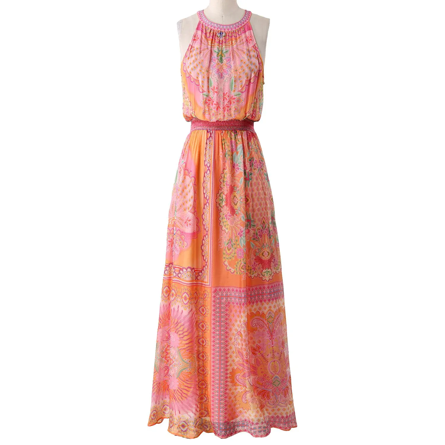 Hale Bob Maxikleid “Orange/Pink”