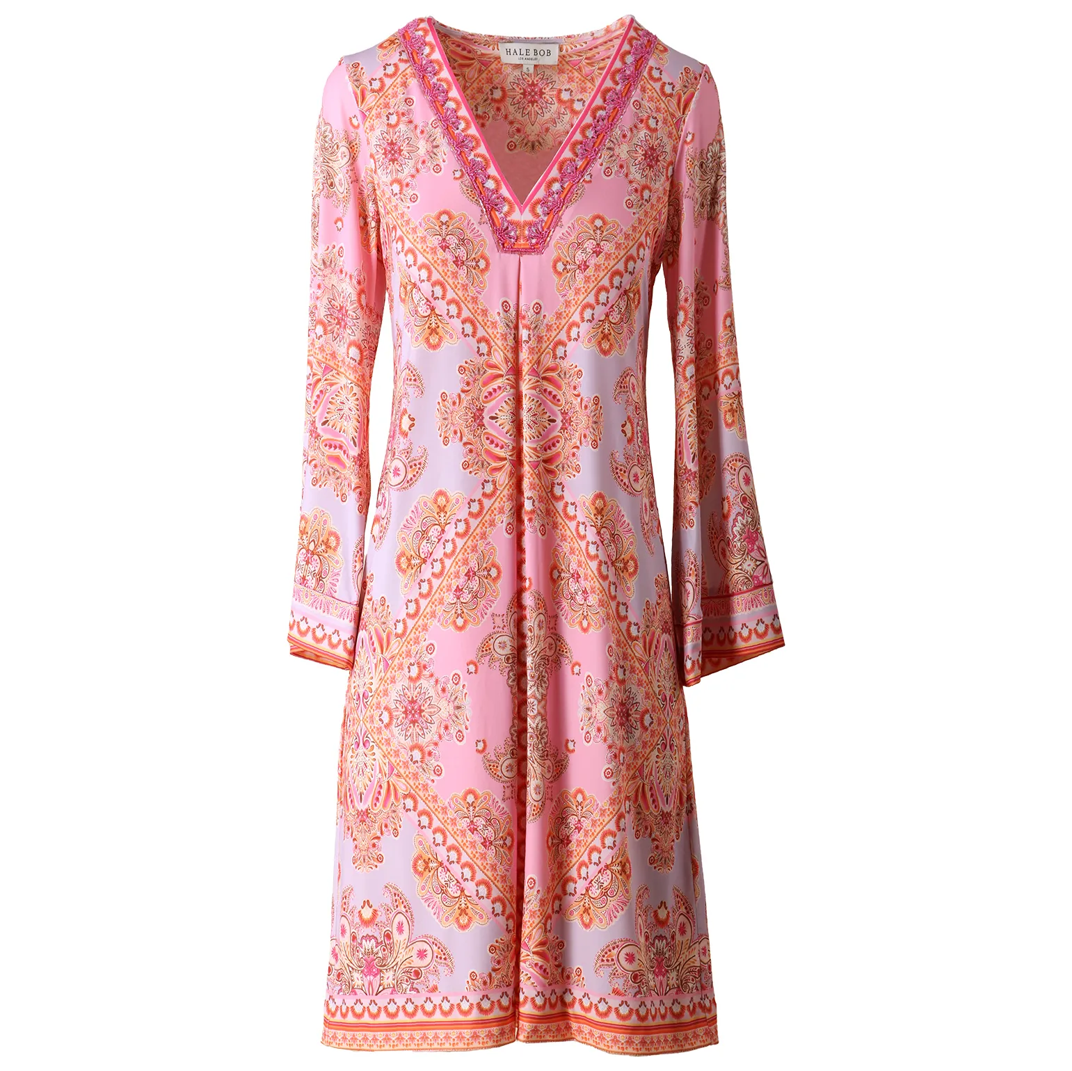 Hale Bob Minikleid V-Ausschnitt Jersey “Pink Koralle”