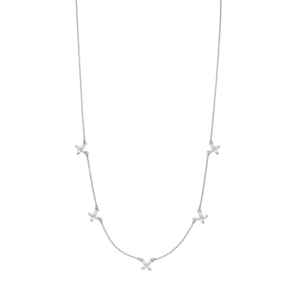 Leaf Halskette “Flower Charms” 925 Sterlingsilber
