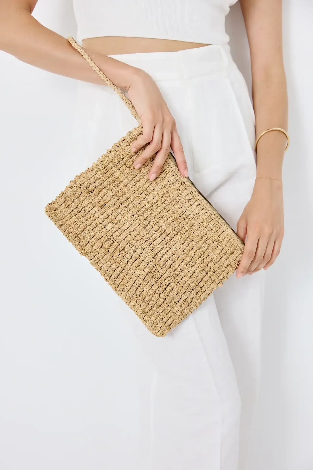 IBELIV Raffia Clutch “Club” Tea – Bild 3