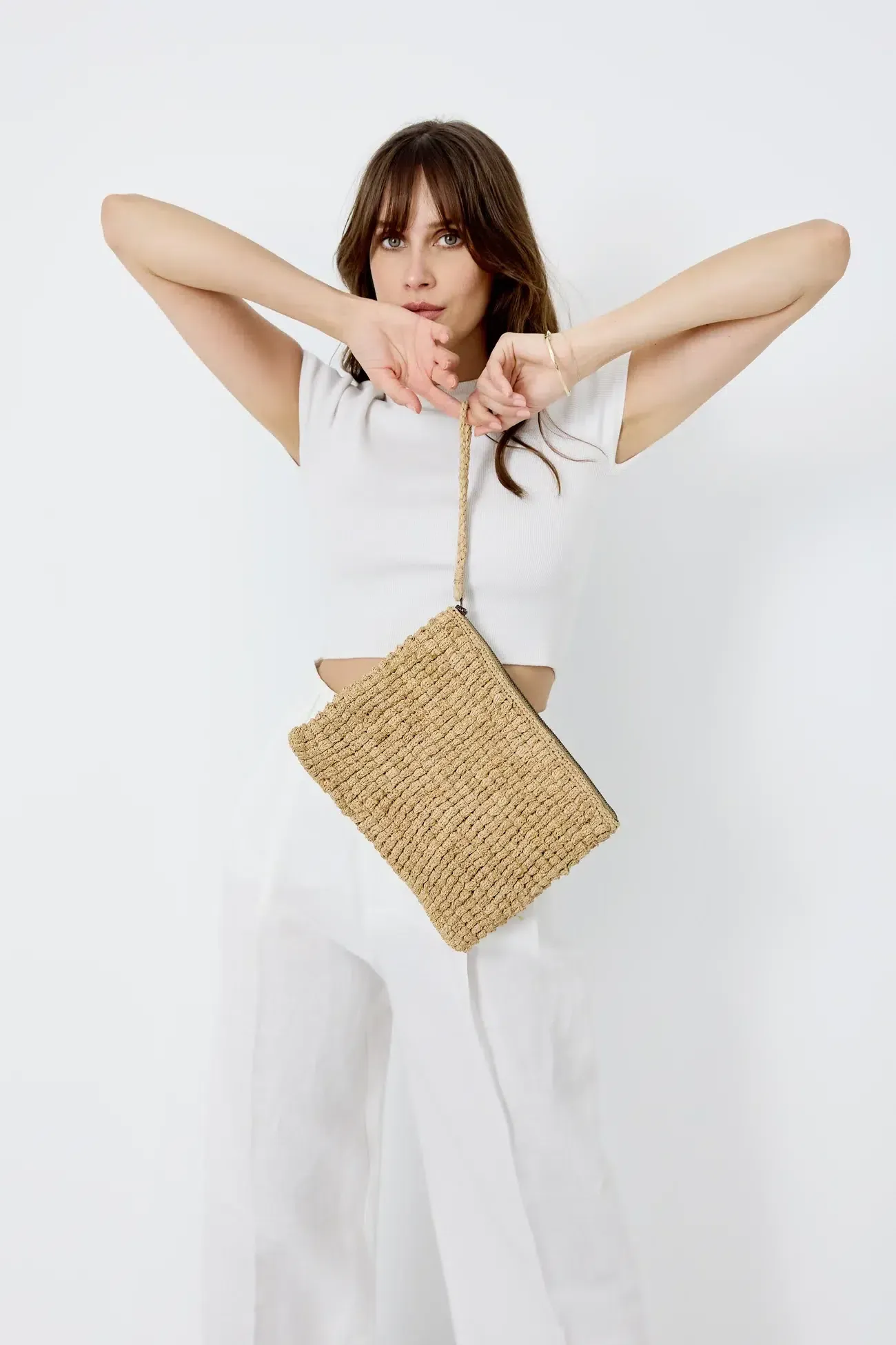 IBELIV Raffia Clutch “Club” Tea – Bild 2
