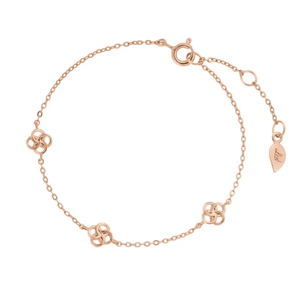 Leaf Armkette “Clover Charm”, Rosegold Vergoldet