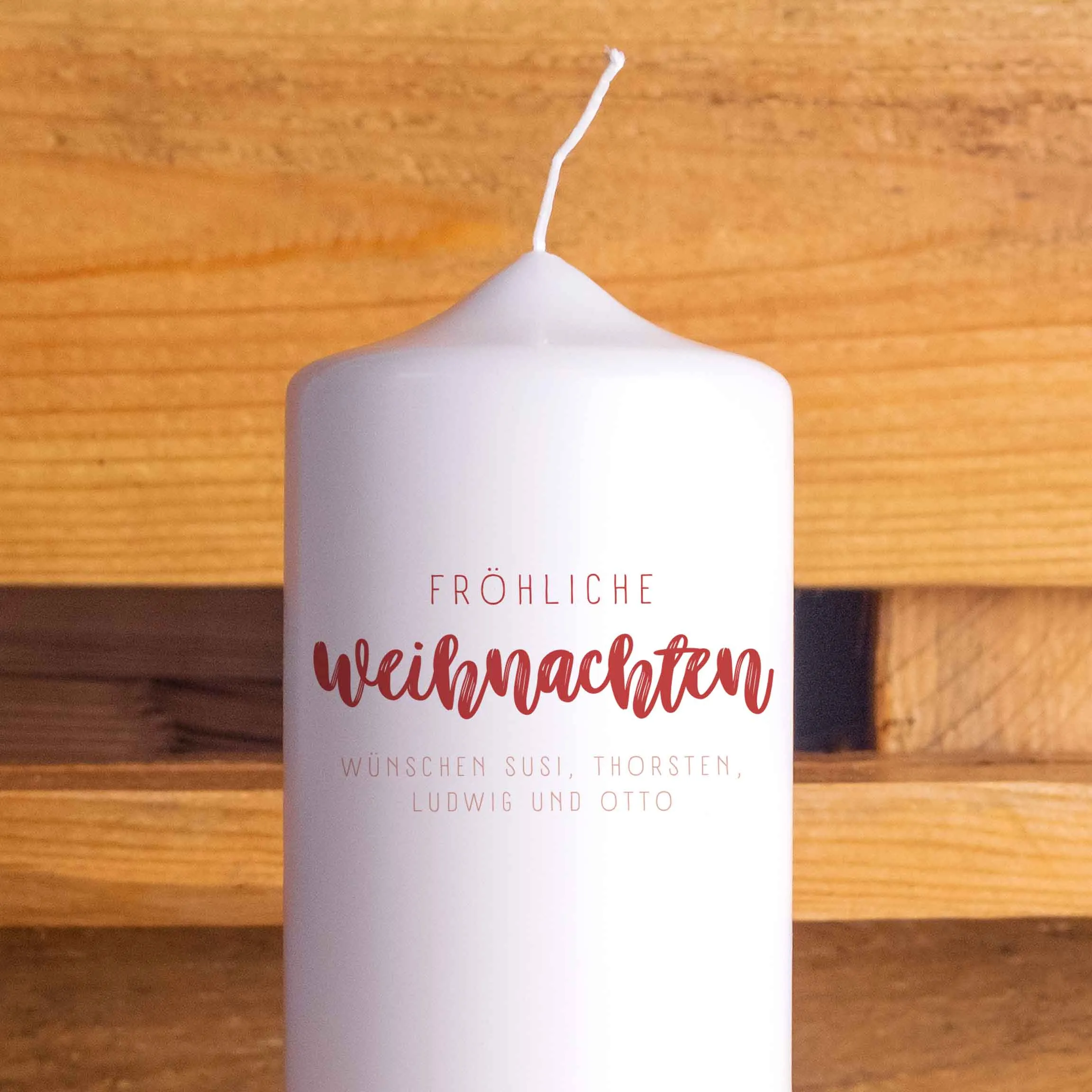 Weihnachtskerze Häuser | Personalisiert | Adventskerzen | 20 cm hoch | 7 cm Durchmesser | Weihnachten Kerzen | Advent – Bild 2
