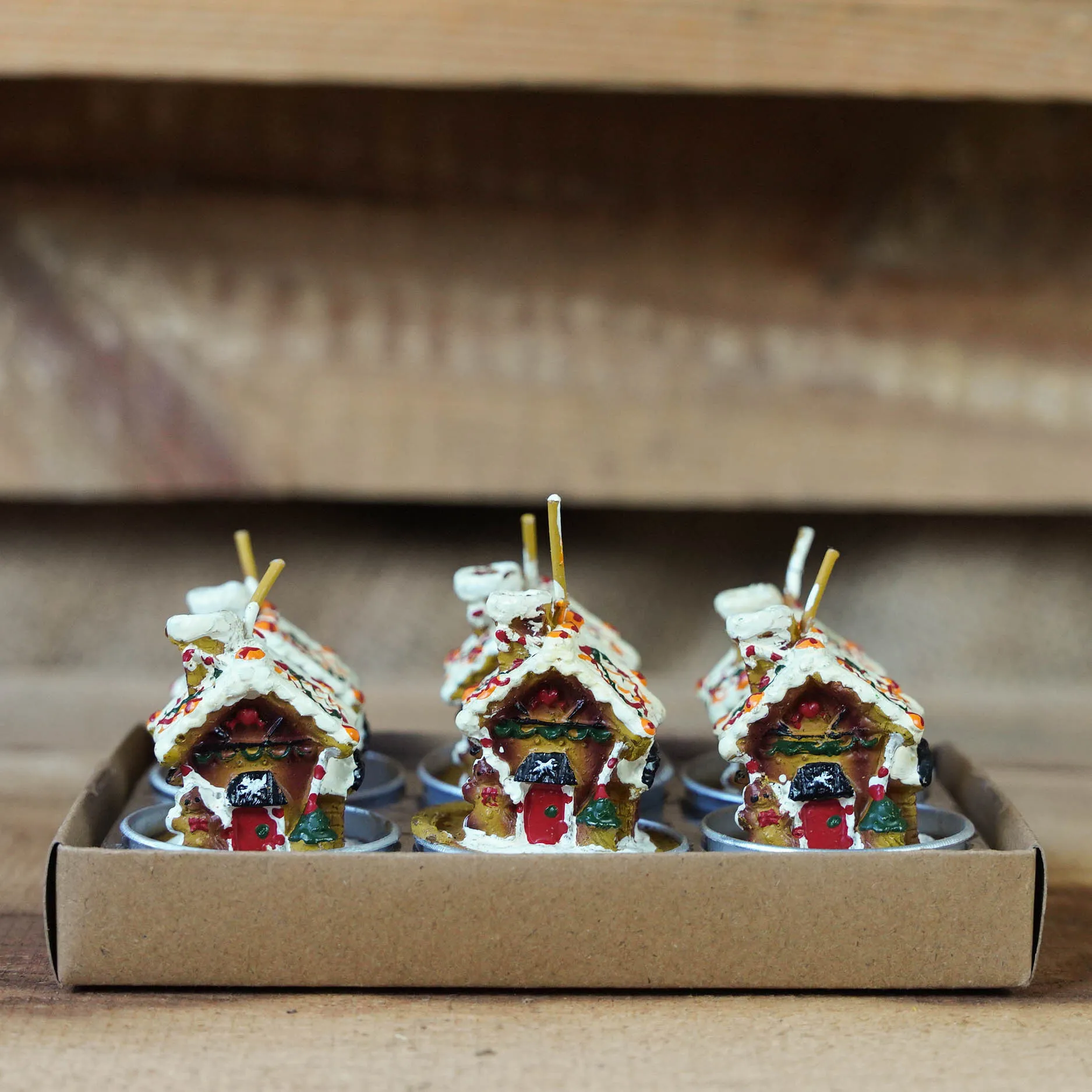 Teelichter 6-er Set Lebkuchenhaus | Weihnachten | Advent | Winterkerzen