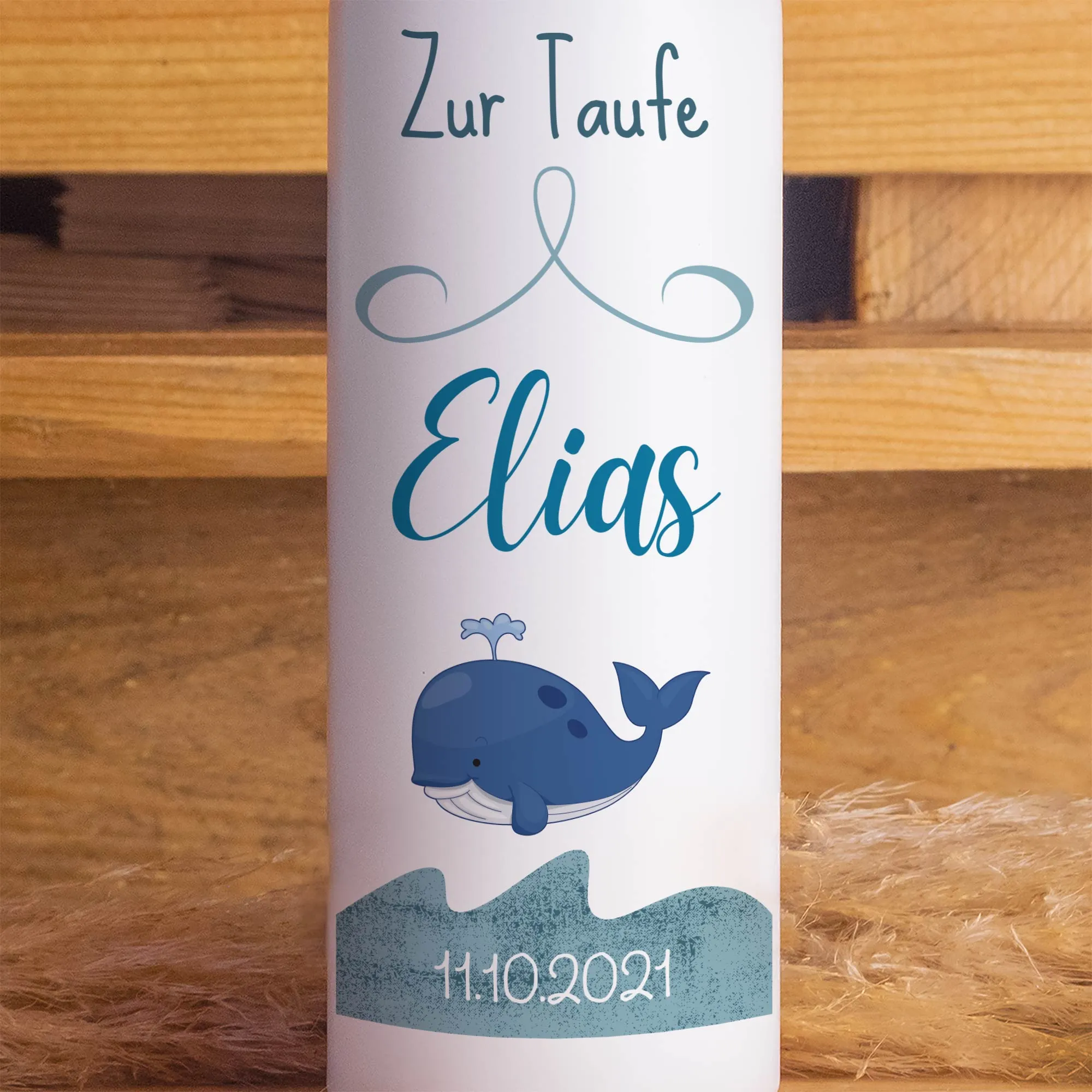 Taufkerze | Wal | 15-30cm Höhe | Personalisiert – Bild 2