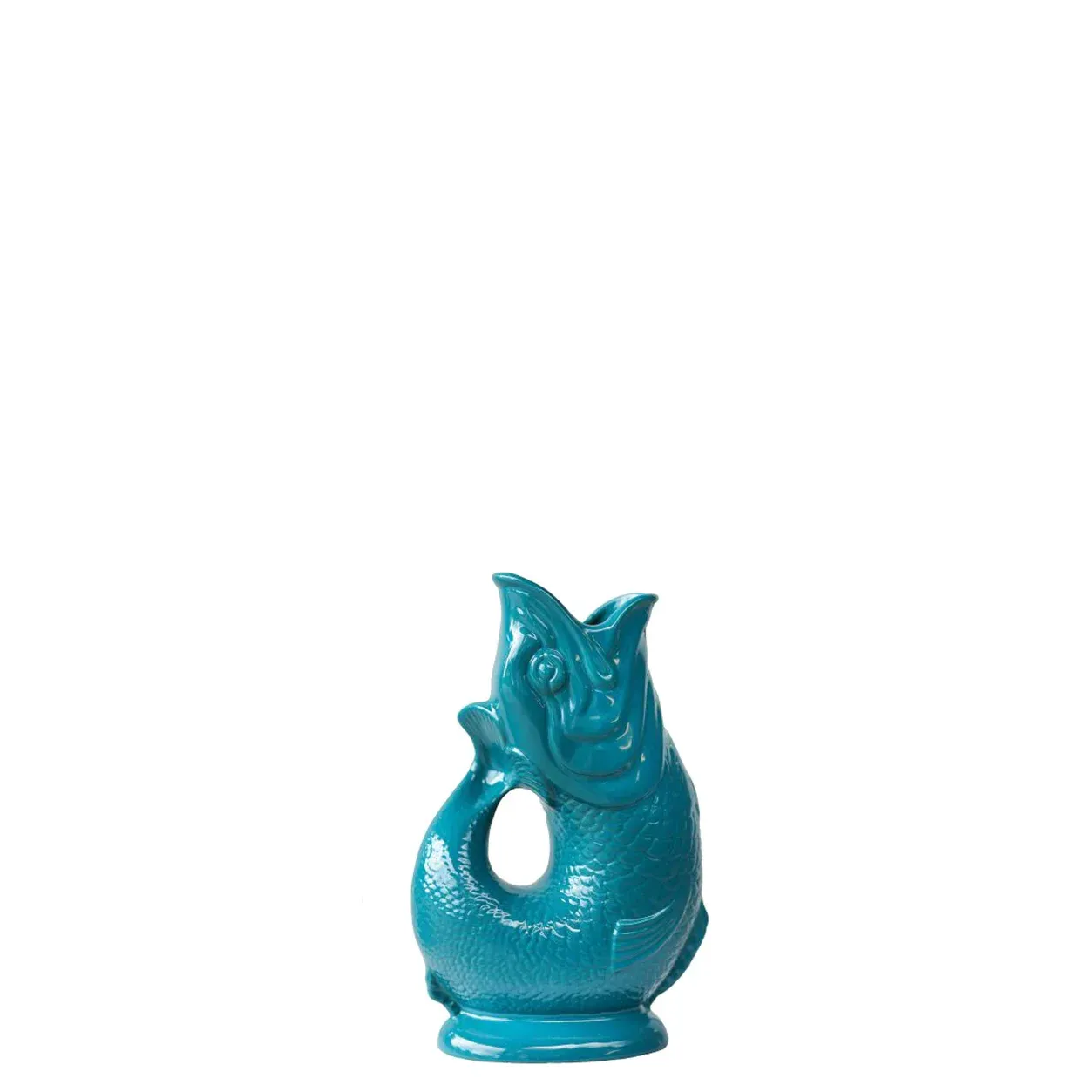 Gluckigluck Fisch Karaffe Vase “Teal” Mini