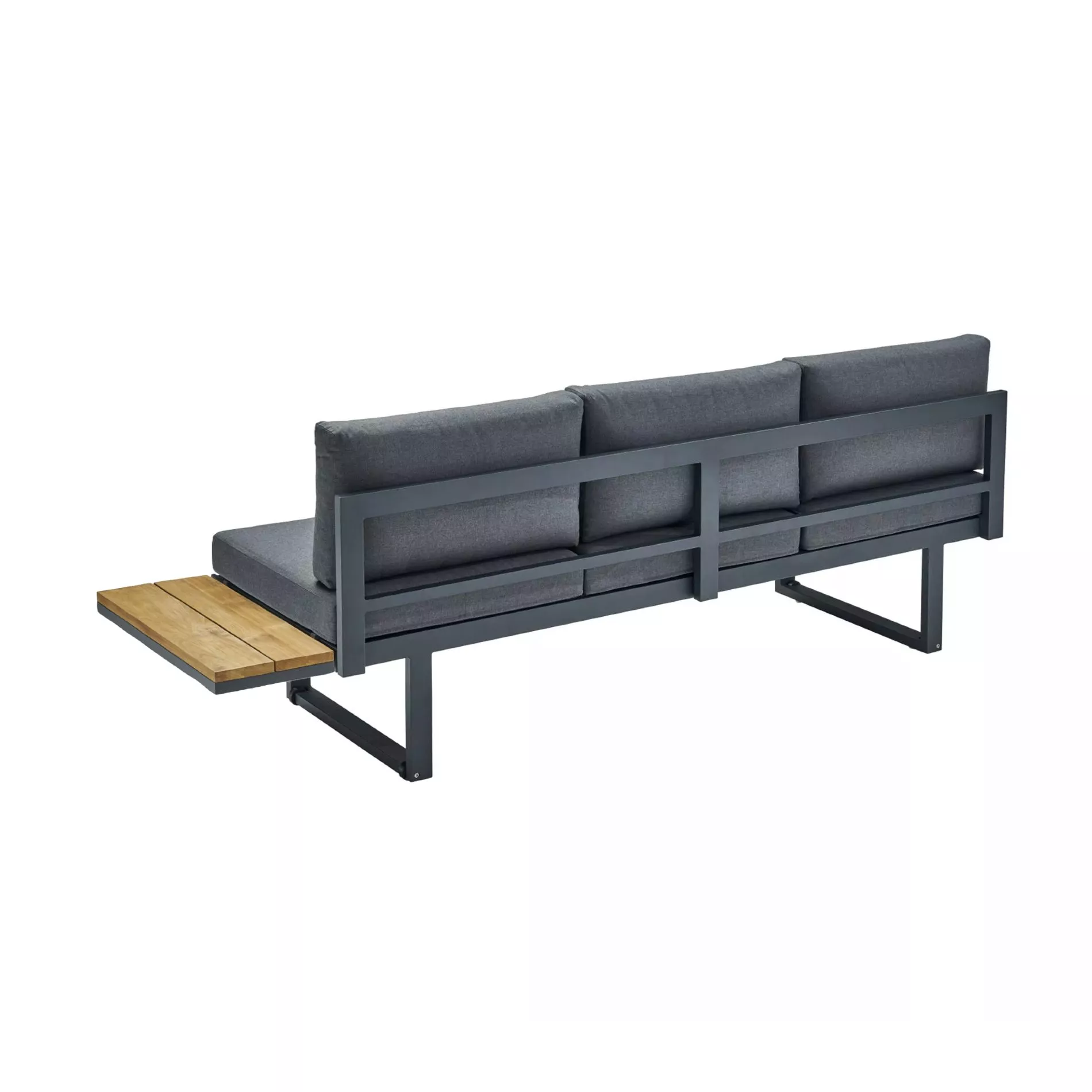 CASA DOMA Aragona DINING Lounge-Seitenteil 3-Sitzer mit Teak-Ablage, Aluminium – Bild 3