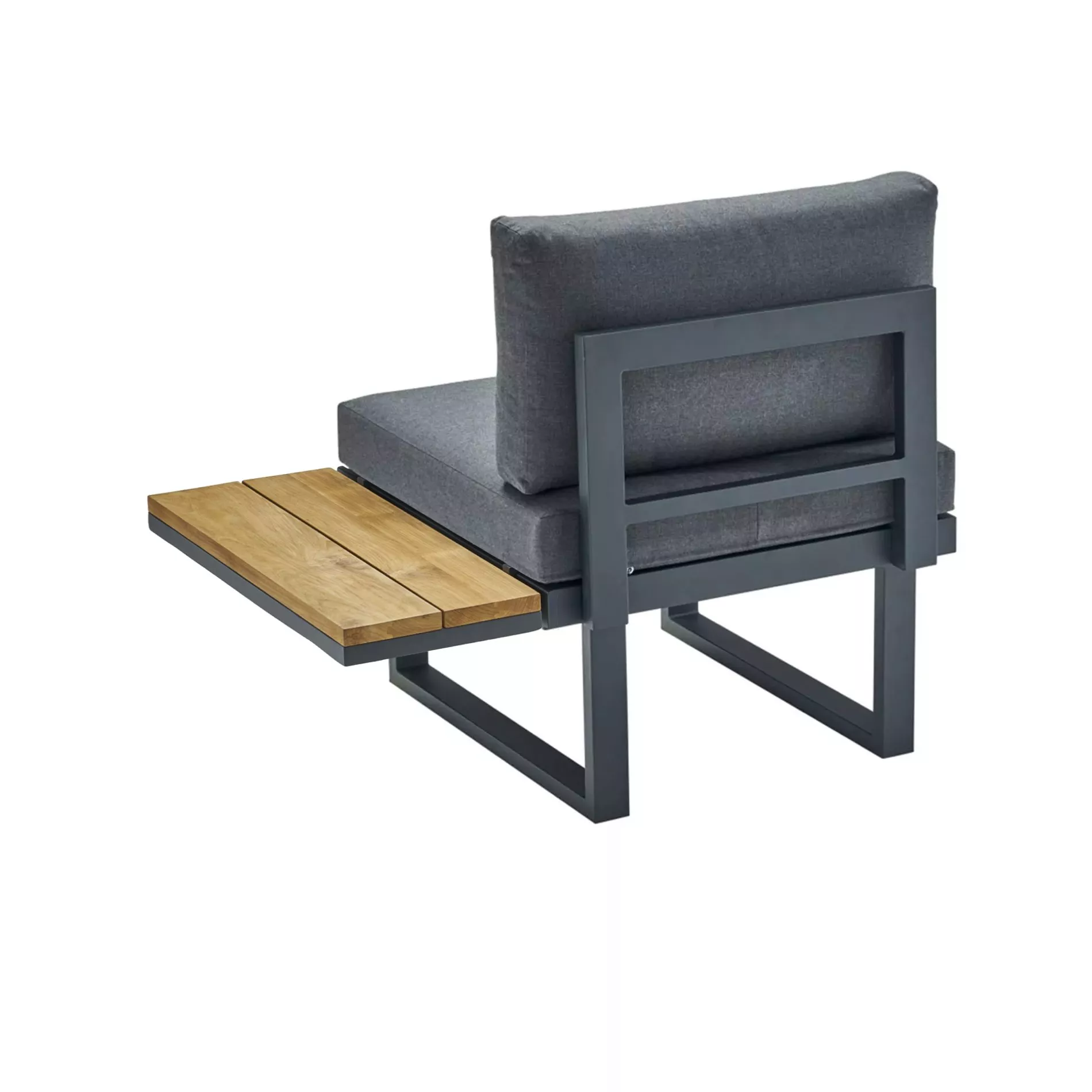 CASA DOMA Aragona DINING Lounge-Seitenteil 1-Sitzer mit Teak-Ablage, Aluminium – Bild 3