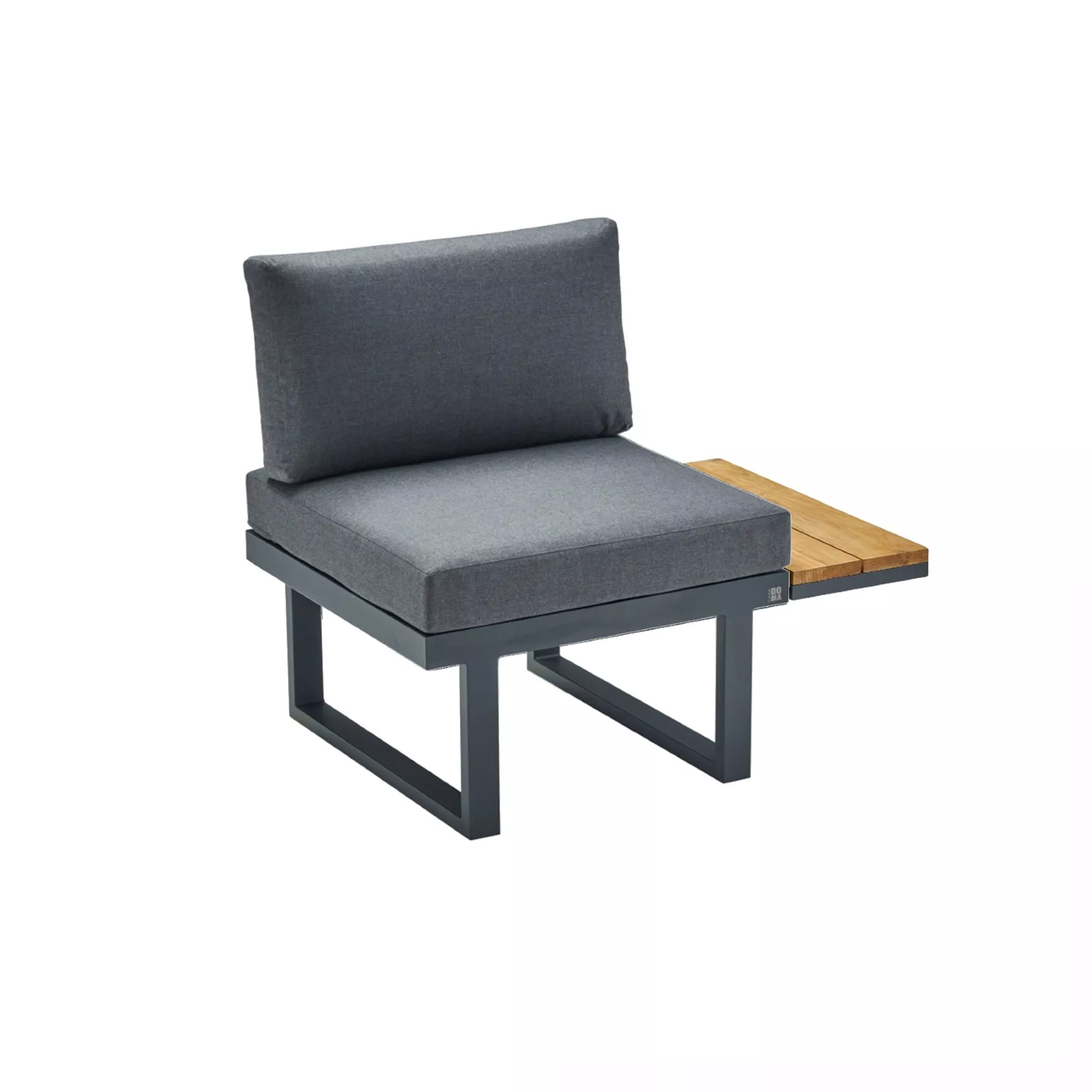 CASA DOMA Aragona DINING Lounge-Seitenteil 1-Sitzer mit Teak-Ablage, Aluminium – Bild 2