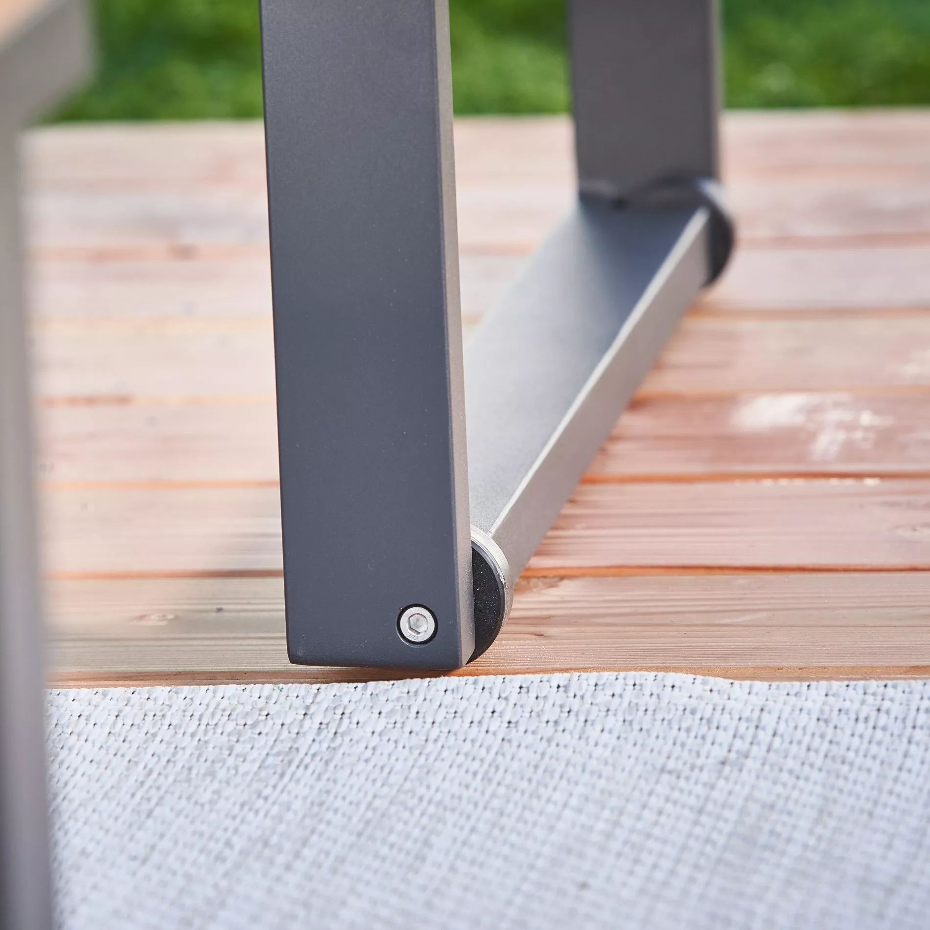 CASA DOMA Aragona DINING Lounge-Seitenteil 1-Sitzer mit Teak-Ablage, Aluminium – Bild 7